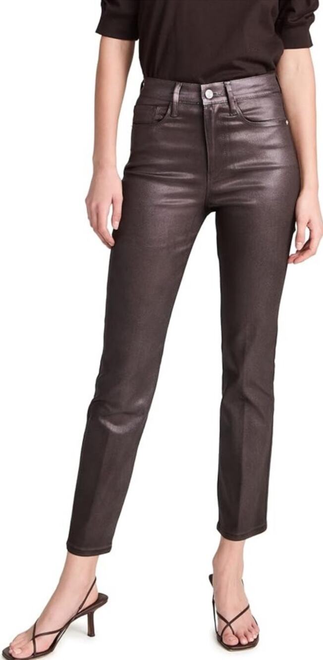 NWT FRAME Denim Women Le Sylvie High Rise Slender Straight Fit Coated Jeans 24